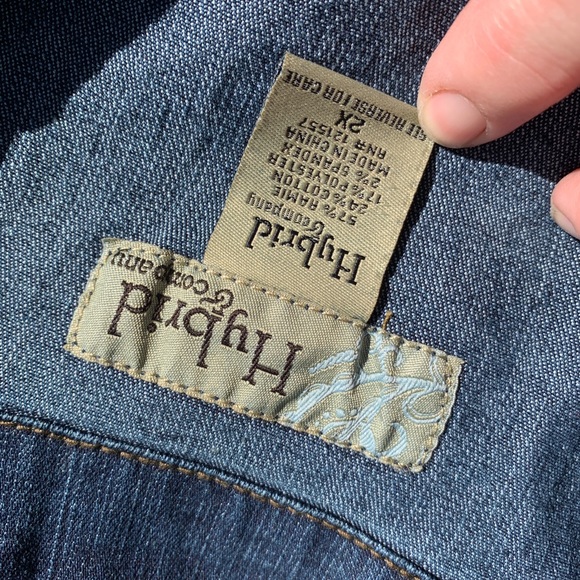 HYBRID & COMPANY Blue Jean Jacket Stretch Plus 2X - Picture 6 of 8